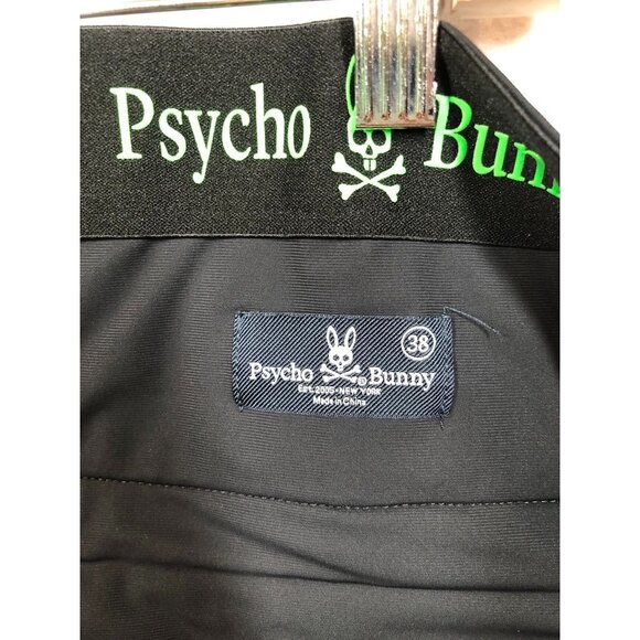 Psycho Bunny Pants Capri Cropped Black Nylon Spandex Blend Pant Men's Size 38 - Picture 8 of 10